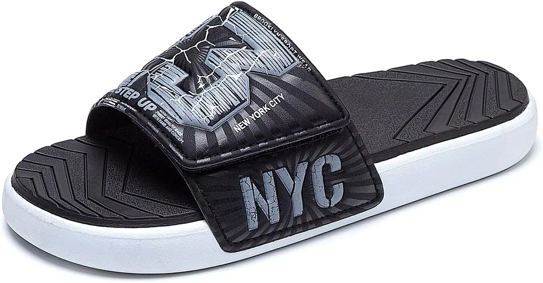 Men's Sport Slide Sandals, Flexible Midsole, Casual Beach Slides