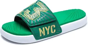 Men's Sport Slide Sandals, Flexible Midsole, Casual Beach Slides