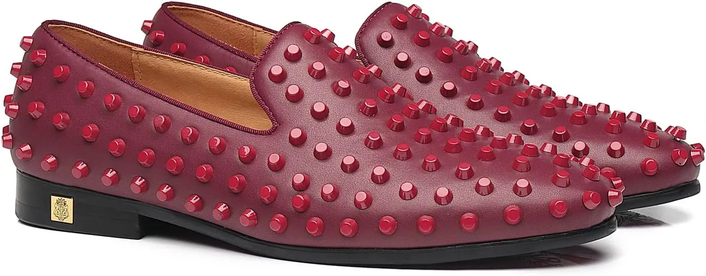 Men's Studded Loafers Spikes Rivets Luxury Dress Wedding Party Prom Shoes