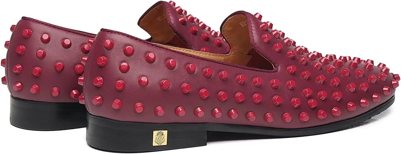 Men's Studded Loafers Spikes Rivets Luxury Dress Wedding Party Prom Shoes