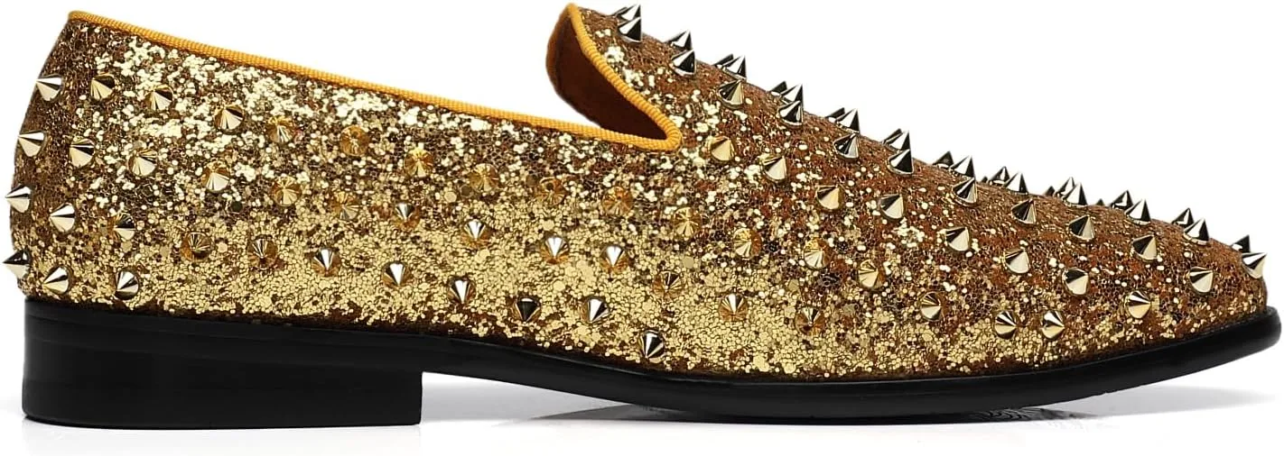 Men's Studded Loafers Spikes Rivets Luxury Dress Wedding Party Prom Shoes