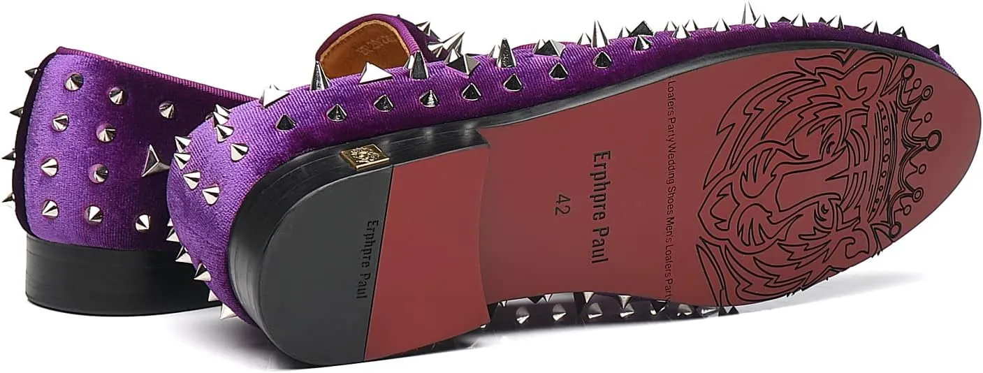 Men's Studded Loafers Spikes Rivets Luxury Dress Wedding Party Prom Shoes