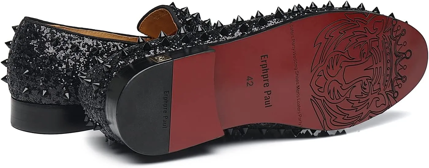 Men's Studded Loafers Spikes Rivets Luxury Dress Wedding Party Prom Shoes