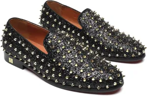 Men's Studded Loafers Spikes Rivets Luxury Dress Wedding Party Prom Shoes