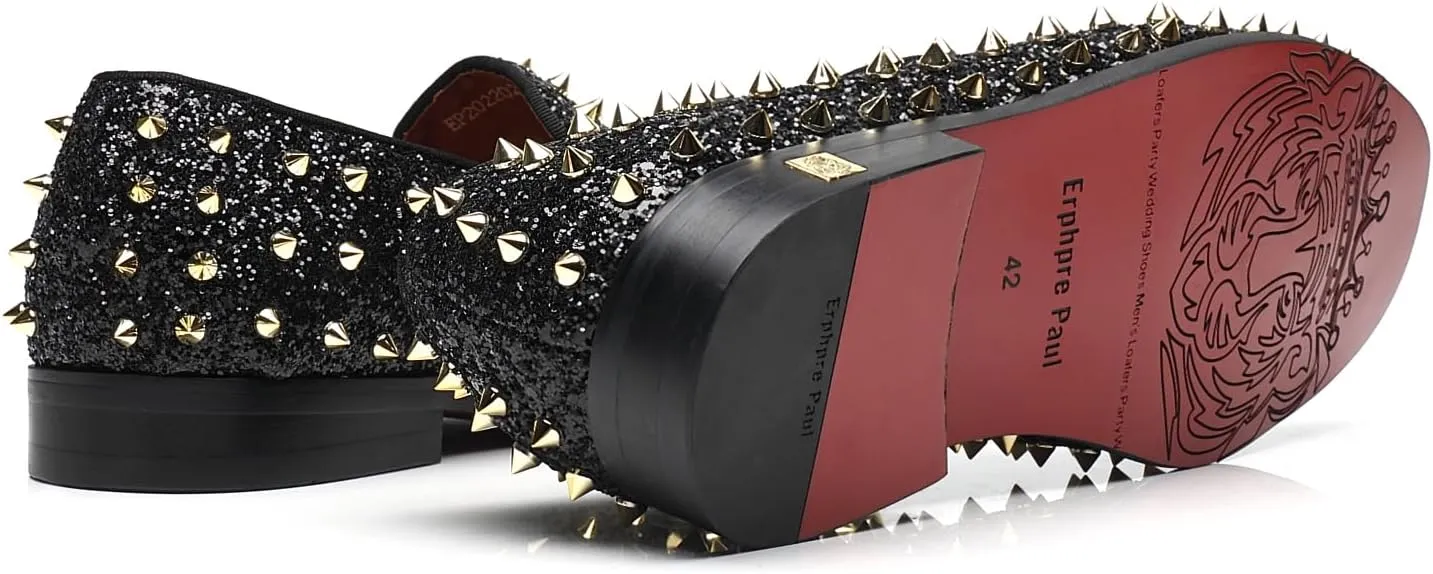 Men's Studded Loafers Spikes Rivets Luxury Dress Wedding Party Prom Shoes