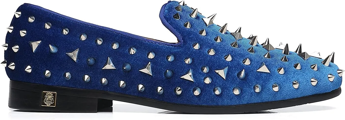Men's Studded Loafers Spikes Rivets Luxury Dress Wedding Party Prom Shoes