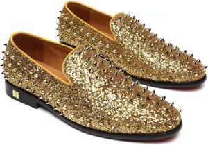 Men's Studded Loafers Spikes Rivets Luxury Dress Wedding Party Prom Shoes