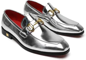 Men's Tuxedo Patent Leather Loafers Fashion Buckle Comfortable Dress Shoes