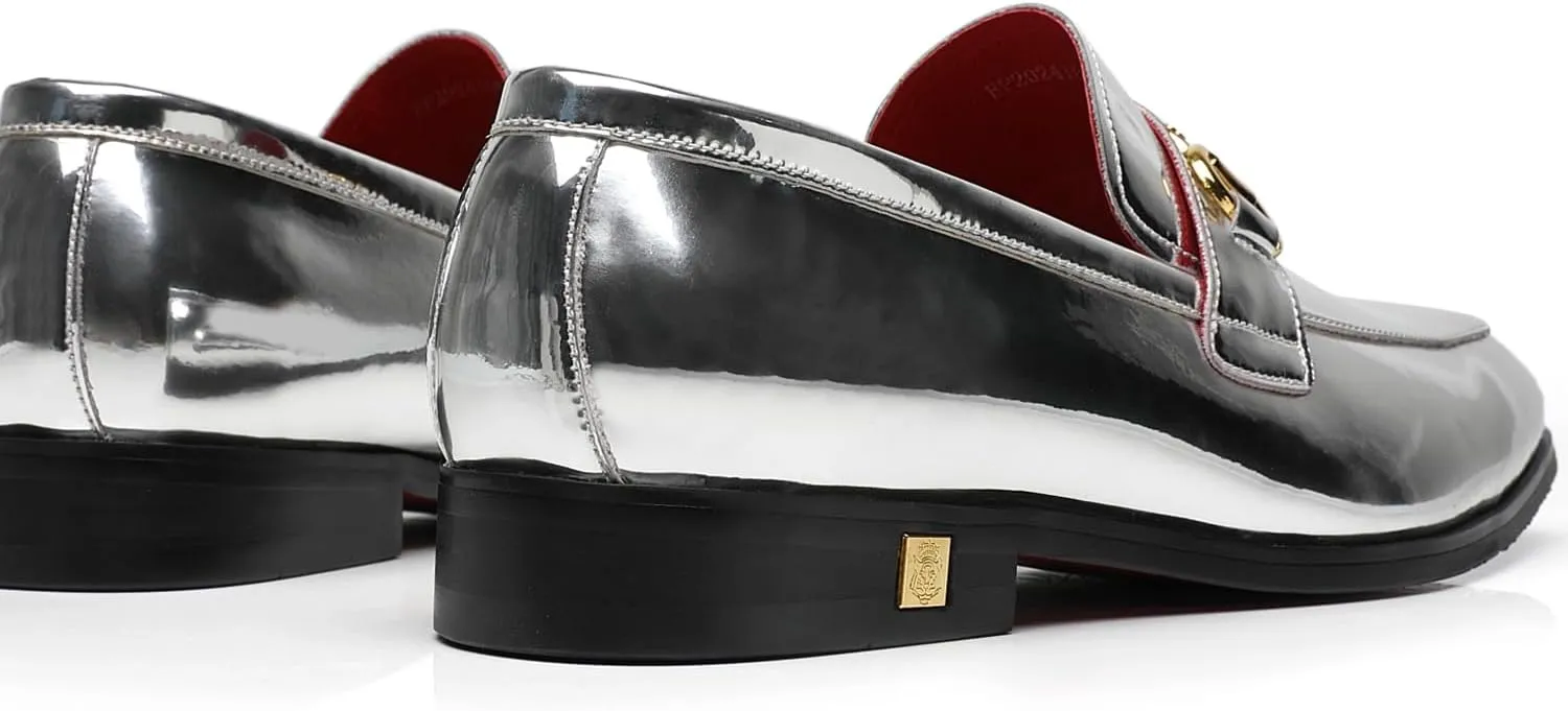 Men's Tuxedo Patent Leather Loafers Fashion Buckle Comfortable Dress Shoes
