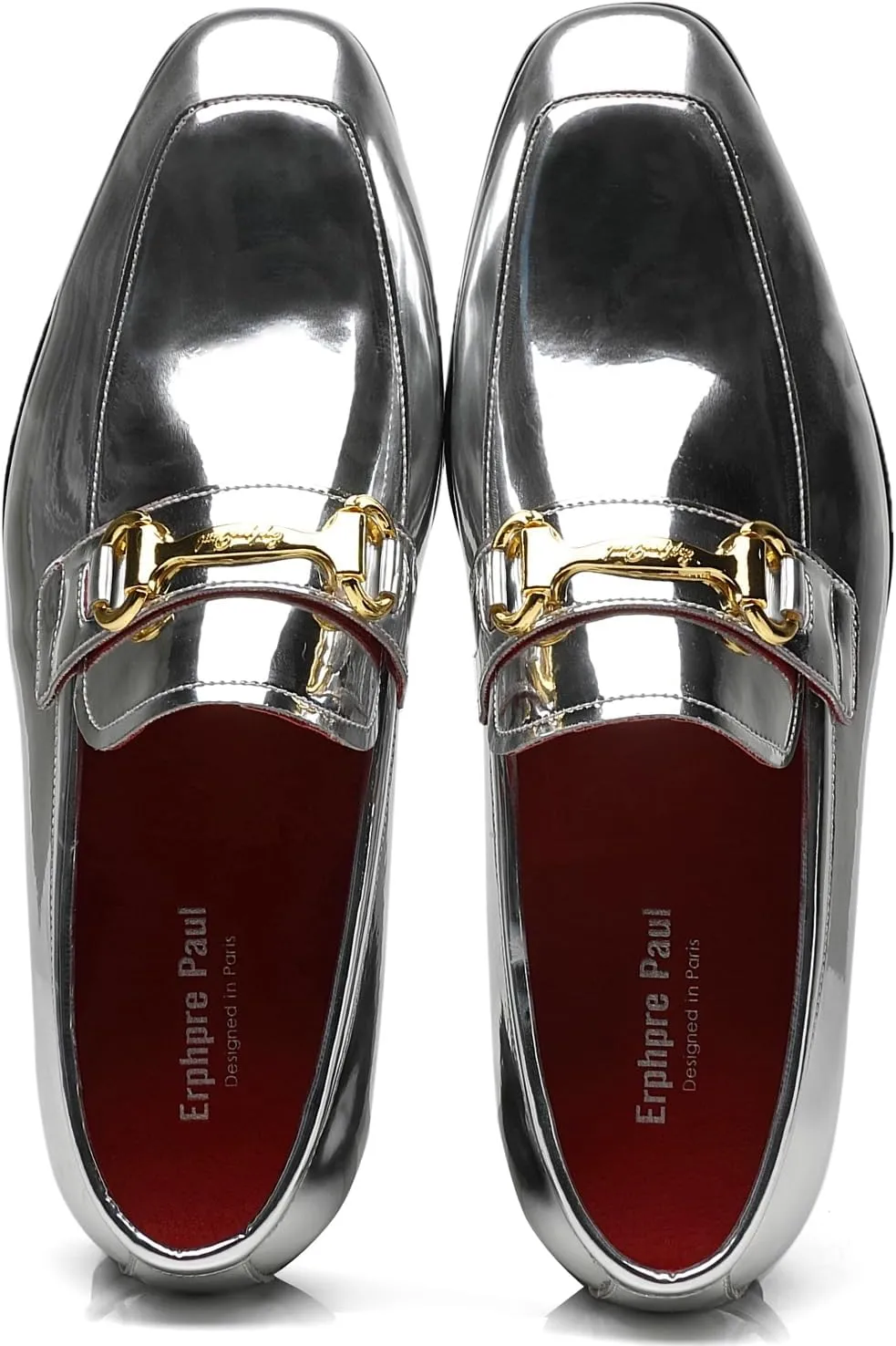 Men's Tuxedo Patent Leather Loafers Fashion Buckle Comfortable Dress Shoes
