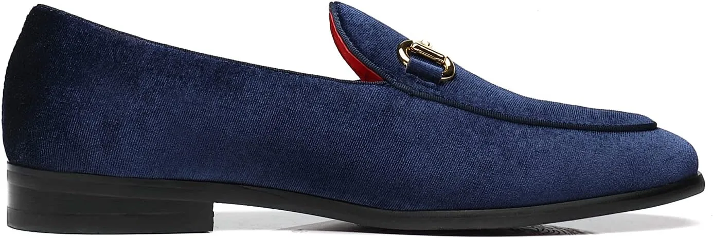 Men's Velvet Loafers Wedding Party Prom Homecoming Shoes