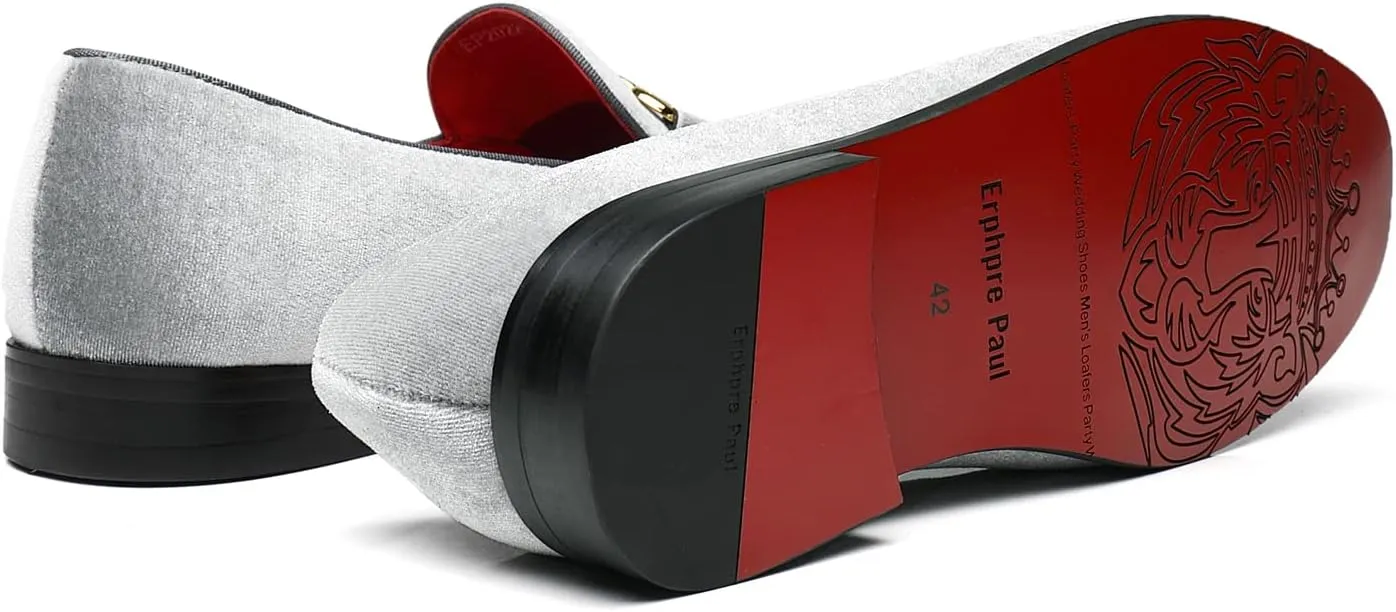 Men's Velvet Loafers Wedding Party Prom Homecoming Shoes