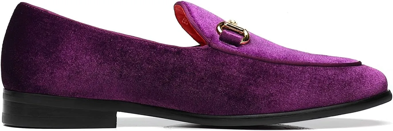 Men's Velvet Loafers Wedding Party Prom Homecoming Shoes