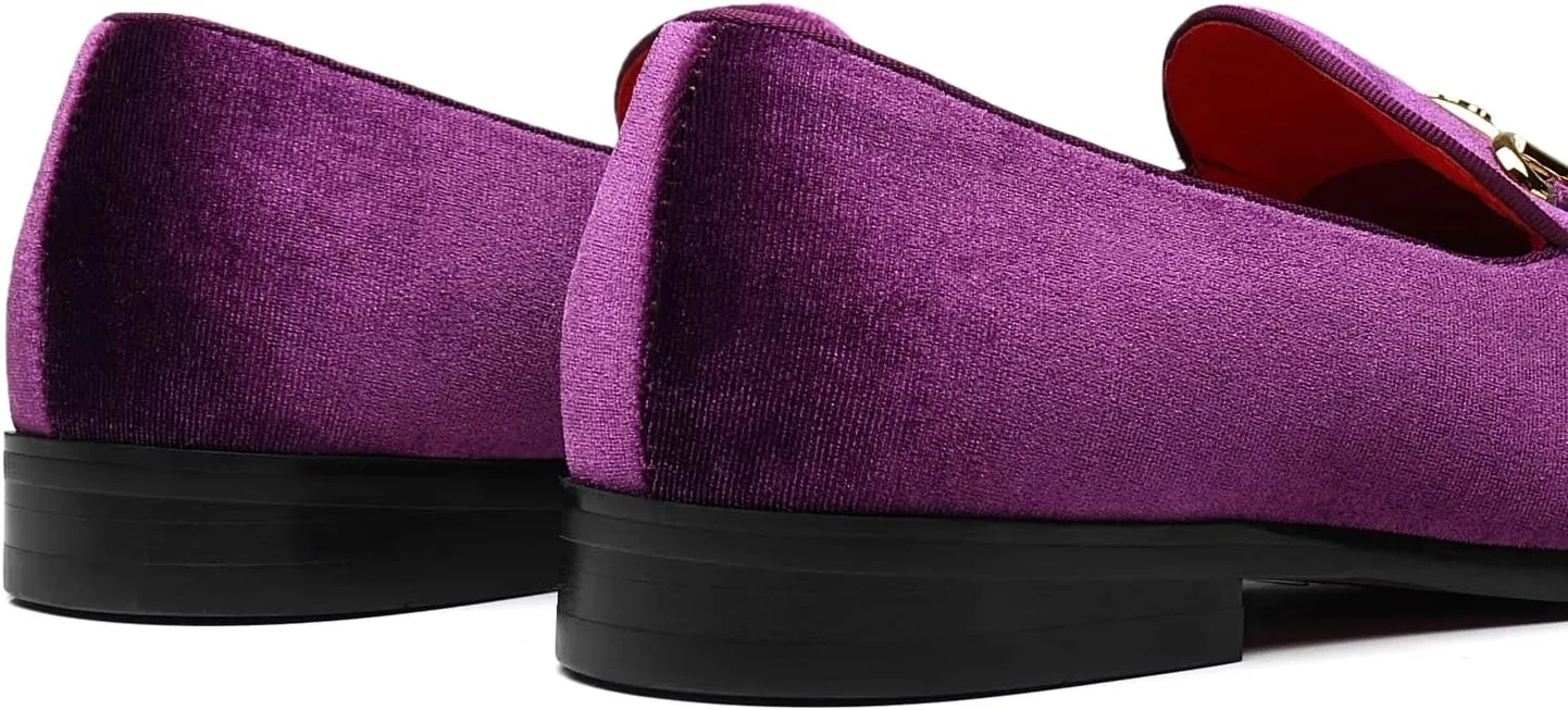 Men's Velvet Loafers Wedding Party Prom Homecoming Shoes