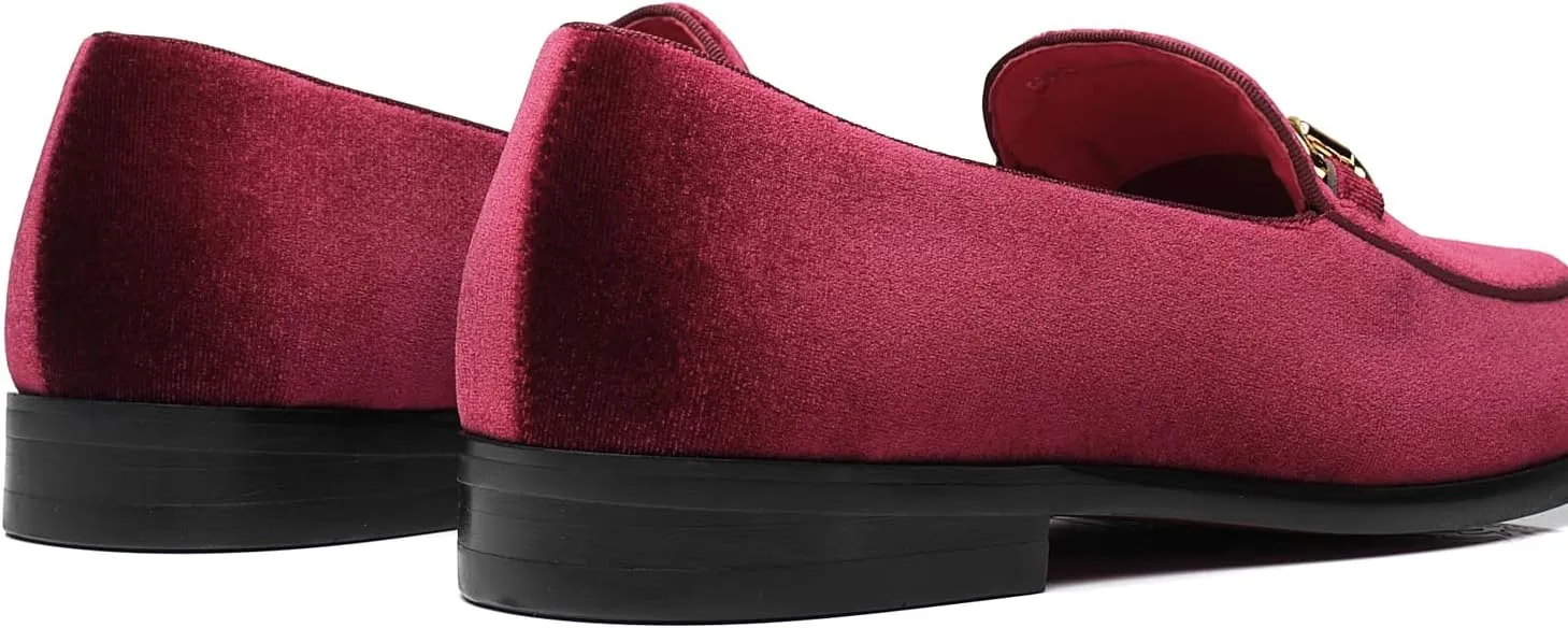 Men's Velvet Loafers Wedding Party Prom Homecoming Shoes