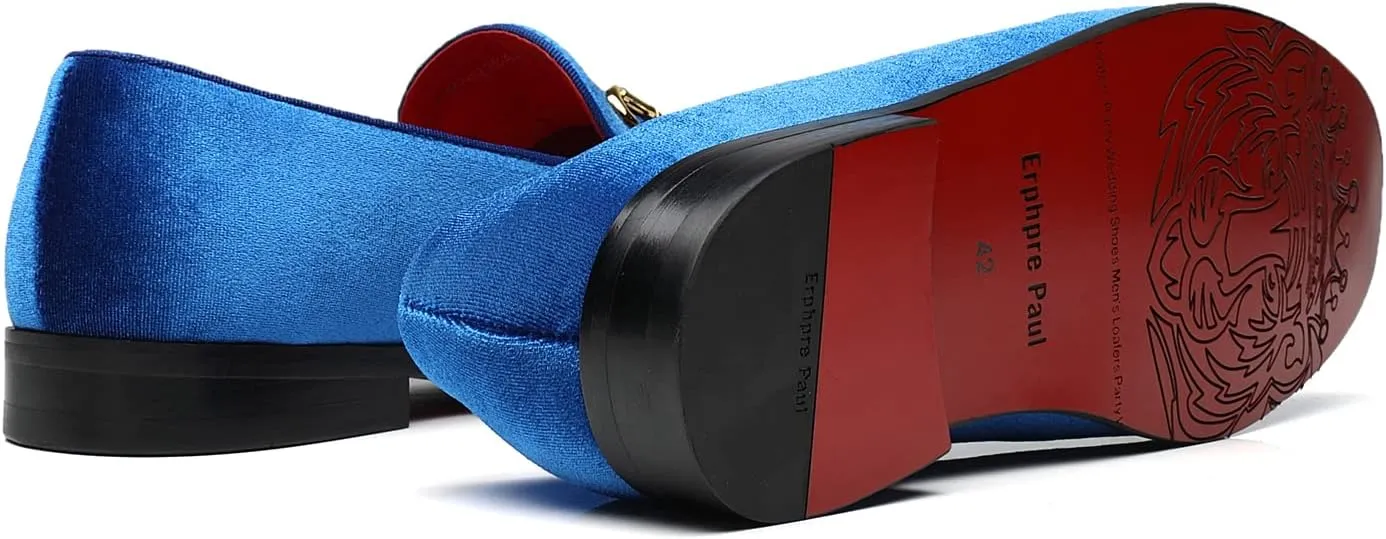 Men's Velvet Loafers Wedding Party Prom Homecoming Shoes