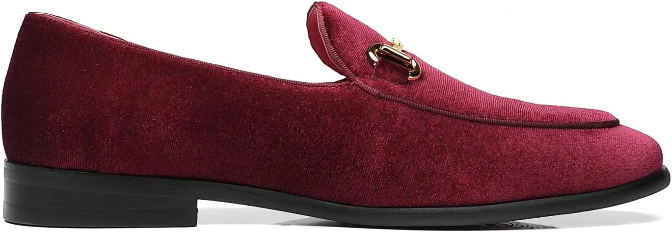 Men's Velvet Loafers Wedding Party Prom Homecoming Shoes
