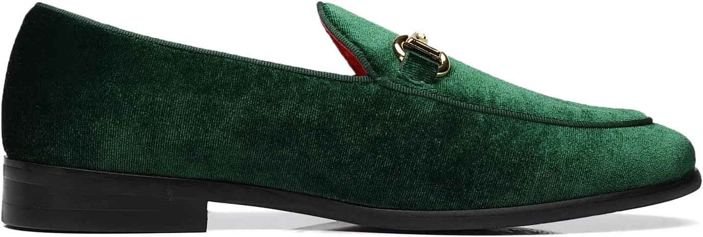 Men's Velvet Loafers Wedding Party Prom Homecoming Shoes