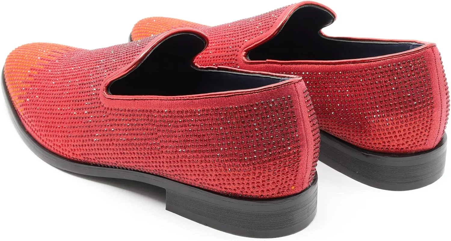 Men's Vintage Rhinestone Designer Classic Smoking Dress Tuxedo Loafers Slip On Shoes SM-29