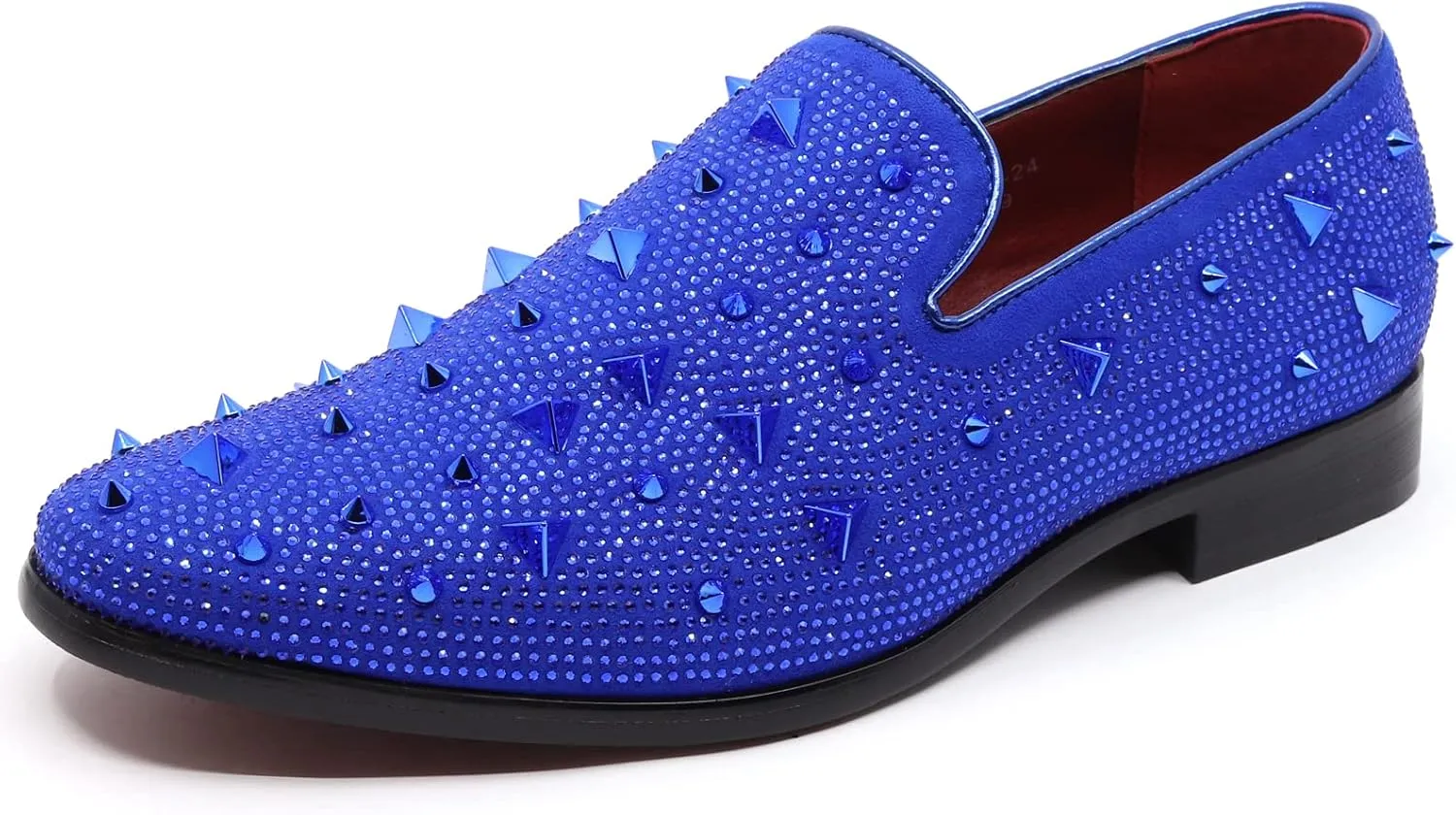 Men's Vintage Spike Rhinestone Designer Classic Smoking Dress Tuxedo Loafers Slip On Shoes SM-24