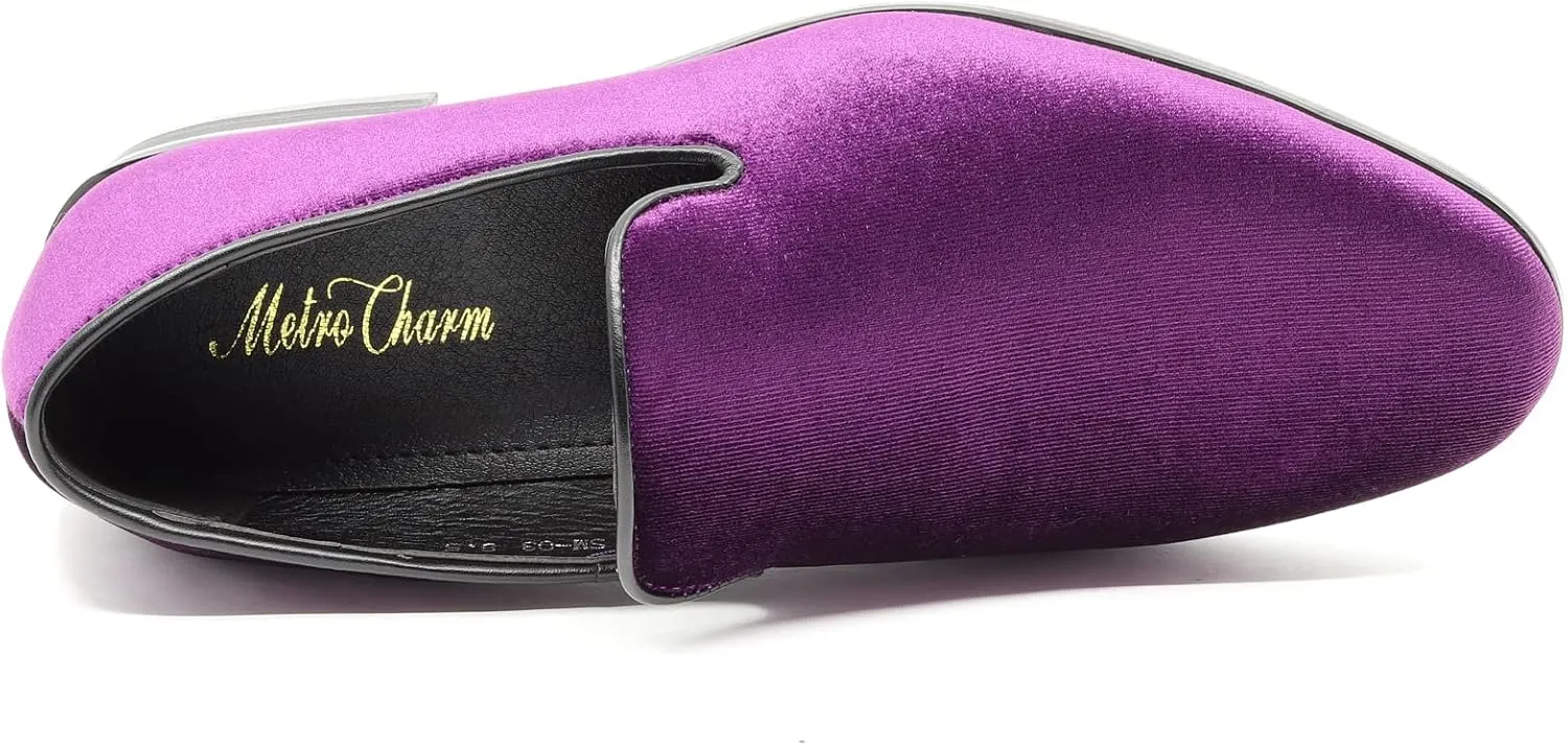 Men's Vintage Velvet Designer Classic Dress Tuxedo Loafers Slip On Shoes SM-03