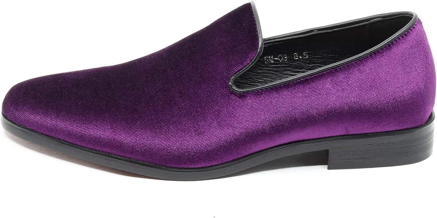 Men's Vintage Velvet Designer Classic Dress Tuxedo Loafers Slip On Shoes SM-03