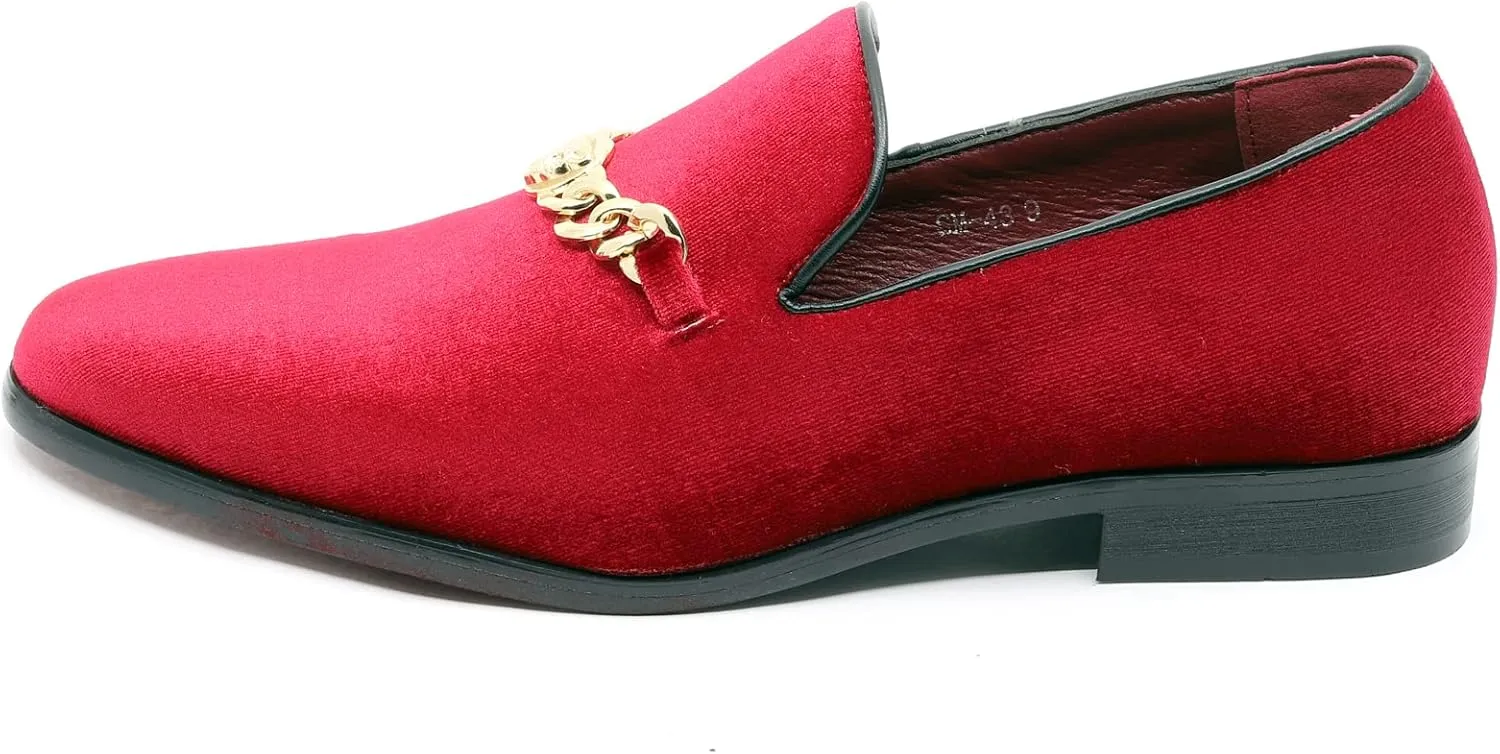 Men's Vintage Velvet Designer Classic Smoking Dress Tuxedo Loafers Slip On Shoes SM-43