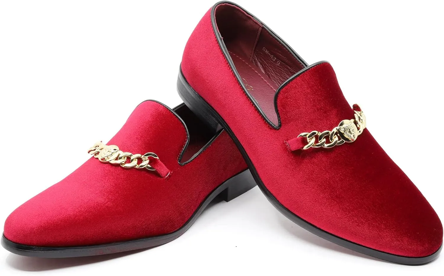 Men's Vintage Velvet Designer Classic Smoking Dress Tuxedo Loafers Slip On Shoes SM-43
