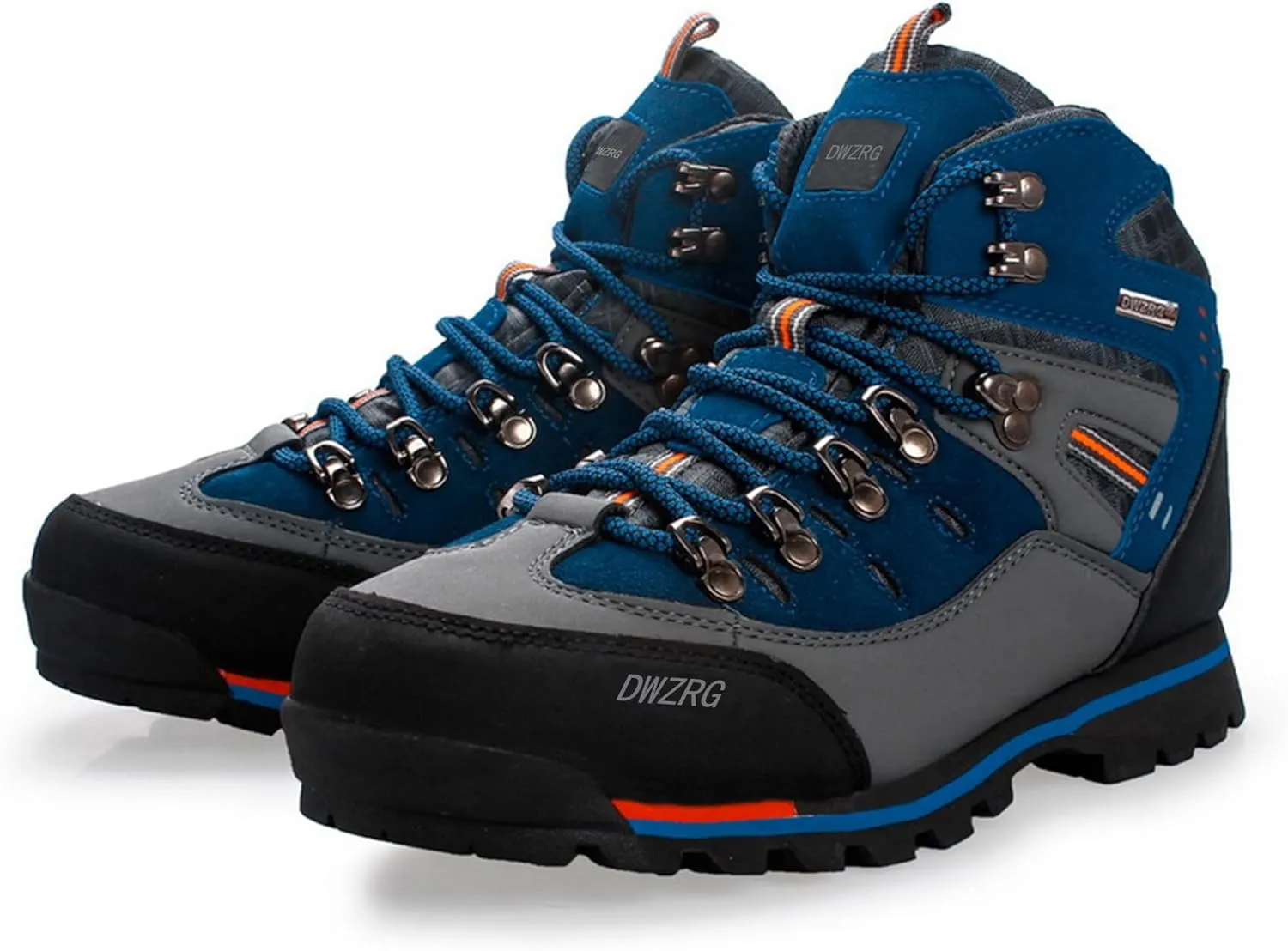 Men's Waterproof Leather mid Hiking Boots Outdoor Non-Slip Lightweight Trekking Sneakers