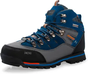 Men's Waterproof Leather mid Hiking Boots Outdoor Non-Slip Lightweight Trekking Sneakers