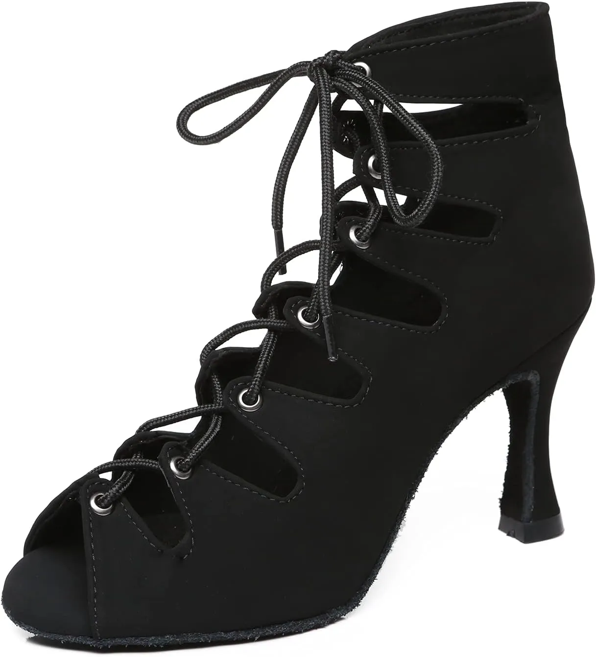 Minishion Women's Ballroom Dancing Boots Lace-up Latin Shoes Formal Party Sandals