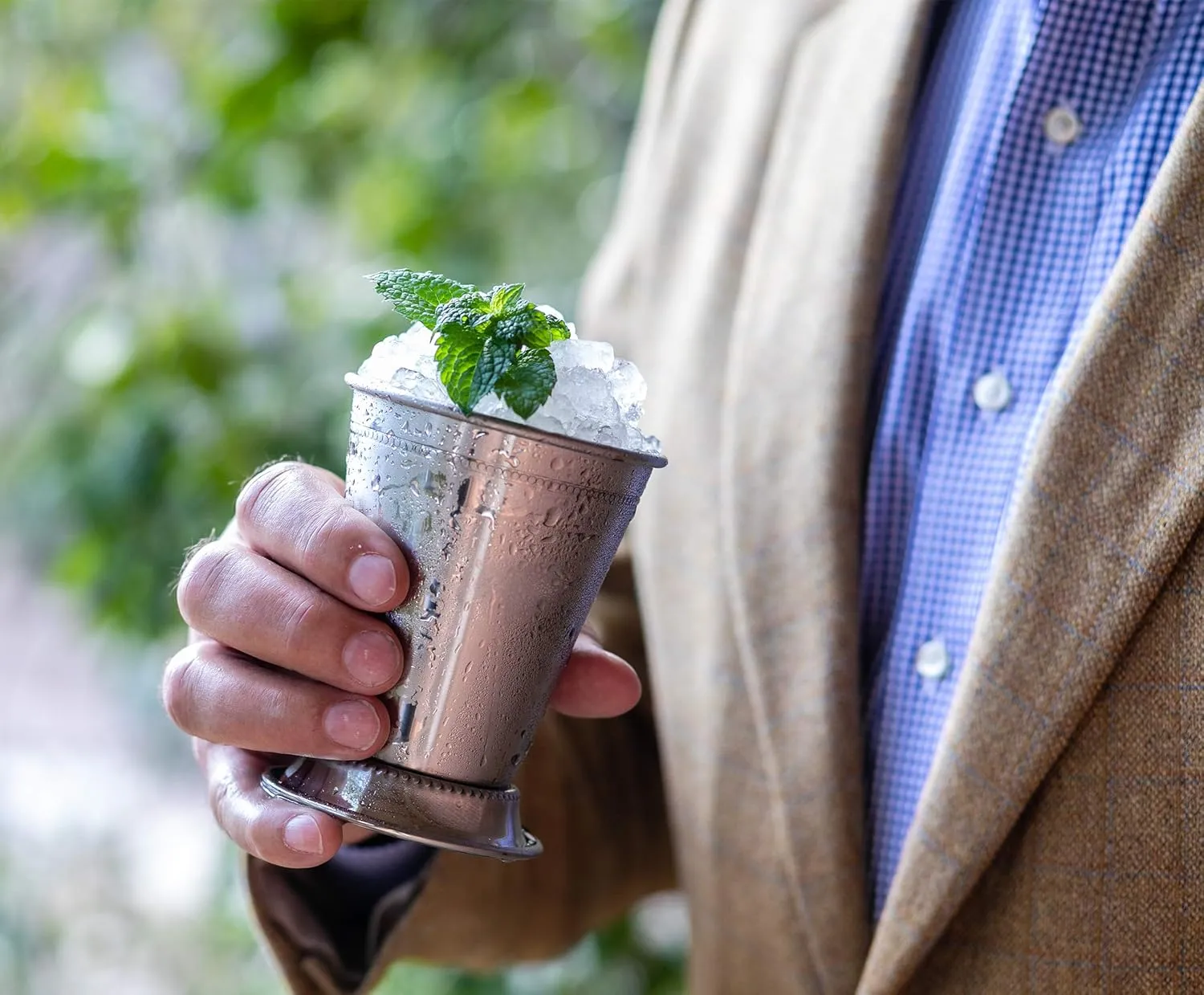 Mint Julep Cups: Stainless Steel Glasses, Set of 4, Metal 12 oz Cocktail Glasses, Party Supplies (4)