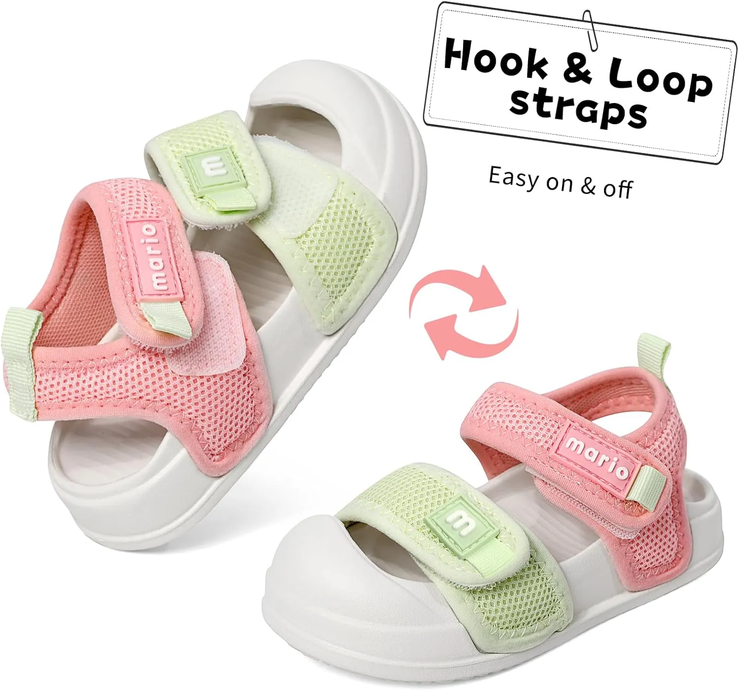 MK MATT KEELY Kids Sandals Boys Girls Summer Outdoor Non-slip Athletic Sandals Closed Toe Adjustable Sport Sandal Lightweight Beach Shower Shoes for Toddler/Little Kid