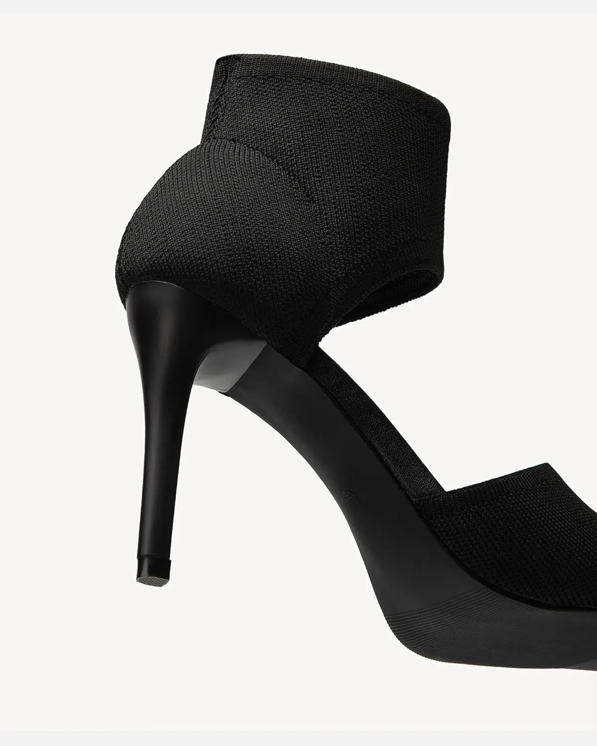 Mousse Fit Women Retro Peep Toe Elegant Stiletto Low Heeled Sandals Breathable Mesh Knit Elastic Design Upper Comfortable Shoes
