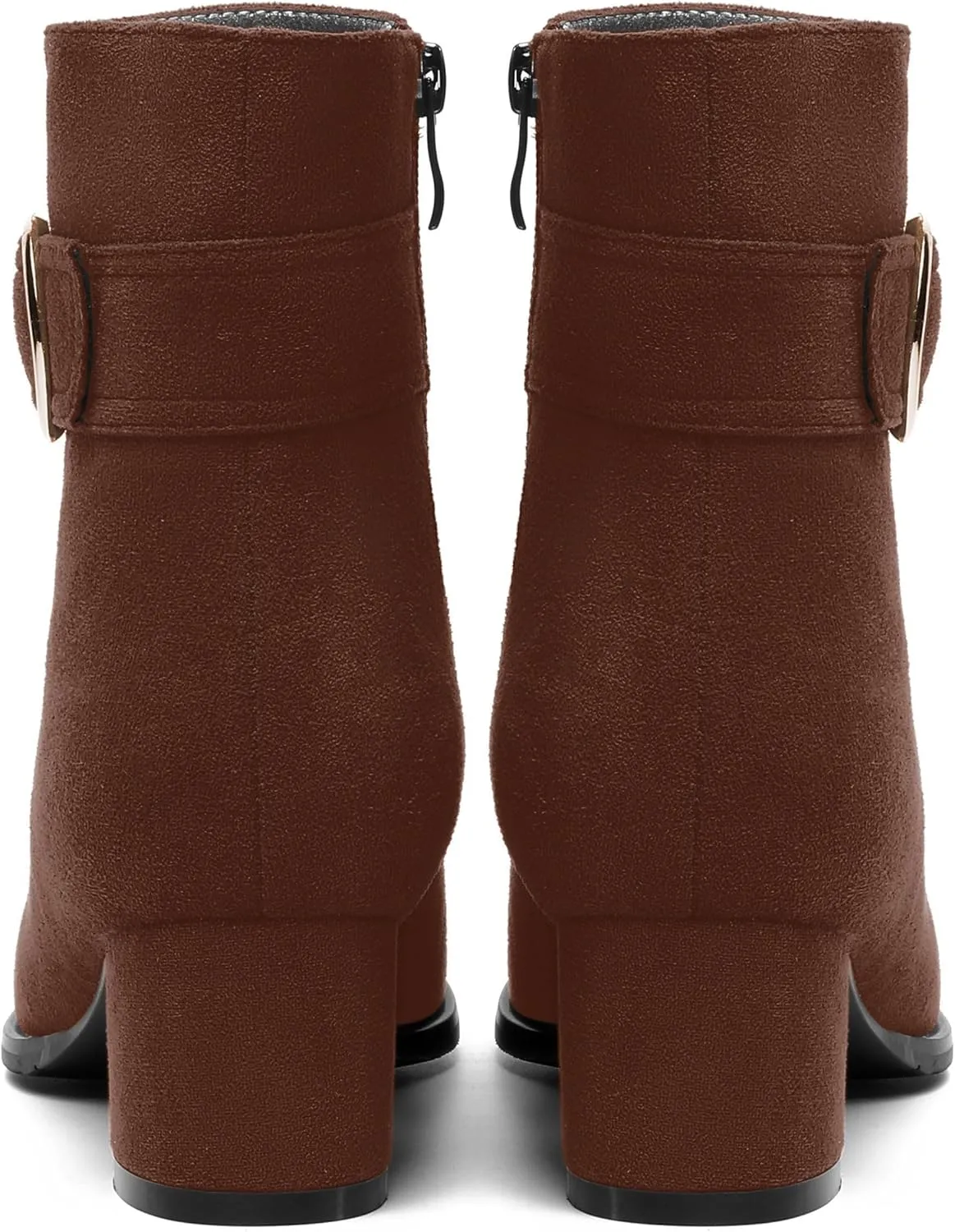 MOVINSTEPS Ankle Boots for Women Low Chunky Heel Wide Width Suede Short Booties Comfortable Casual Business Fashion Dressy Fall Winter Boots 2 Inch