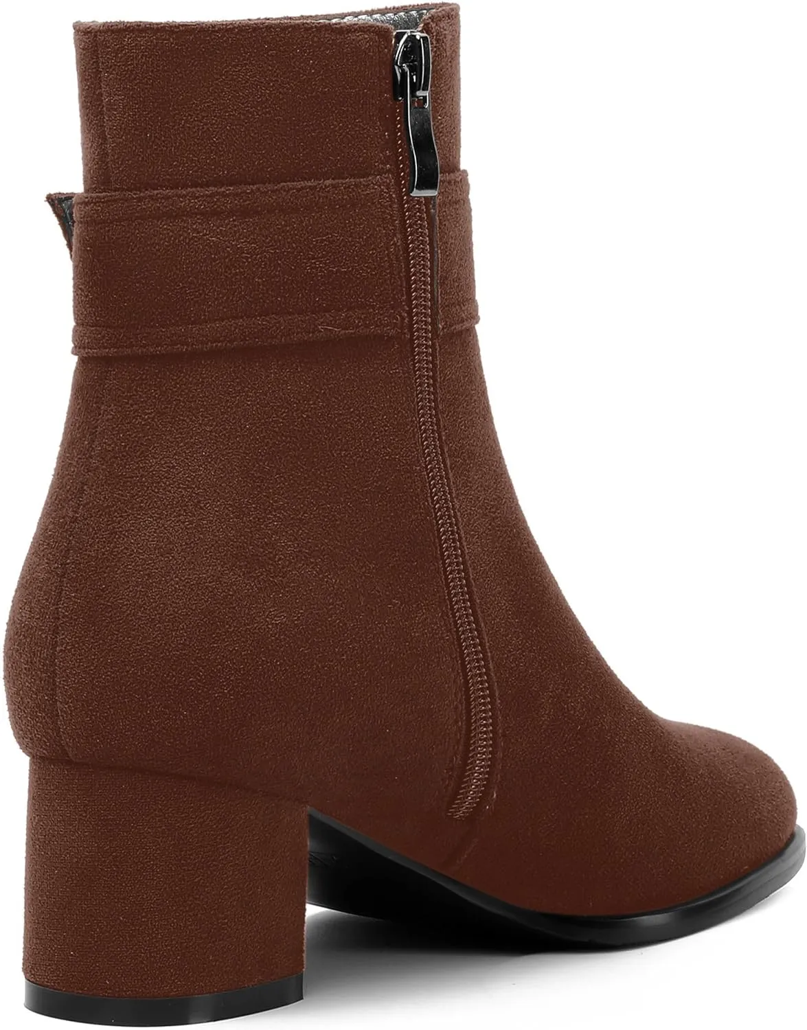 MOVINSTEPS Ankle Boots for Women Low Chunky Heel Wide Width Suede Short Booties Comfortable Casual Business Fashion Dressy Fall Winter Boots 2 Inch