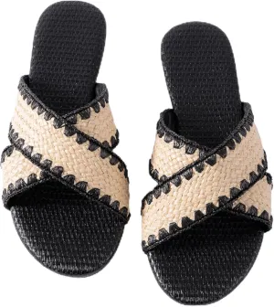 Mtzyoa Women Flat Sandals Braided Leather Crossover Nude Dressy Fashion Evening Party Wedding Sandals