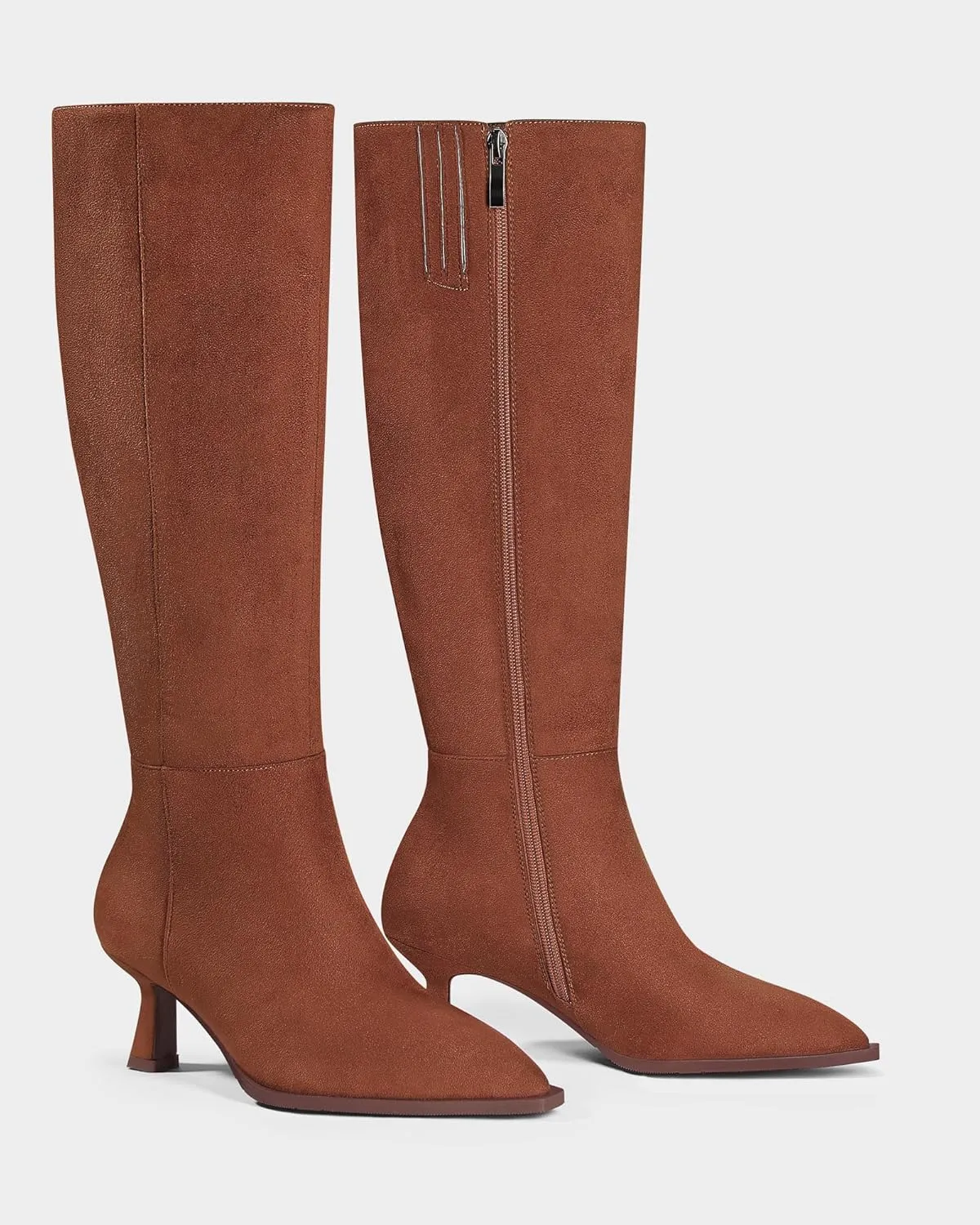 MUCCCUTE Knee High Boots for Women Tall Boots Kitten Heel Pointed Toe Slip On Comfort Fall Long Boots with Side Zipper Sexy Fashion