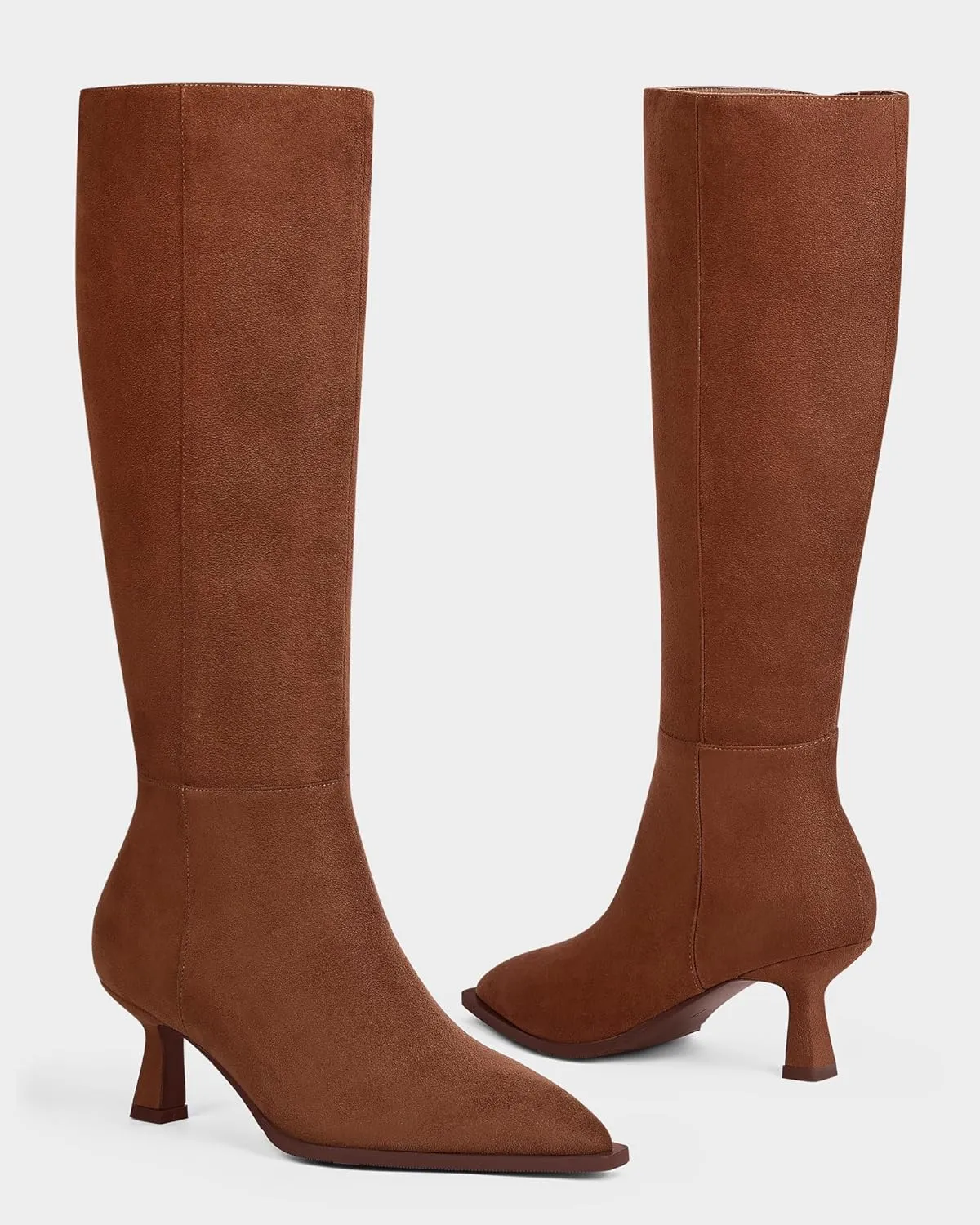 MUCCCUTE Knee High Boots for Women Tall Boots Kitten Heel Pointed Toe Slip On Comfort Fall Long Boots with Side Zipper Sexy Fashion
