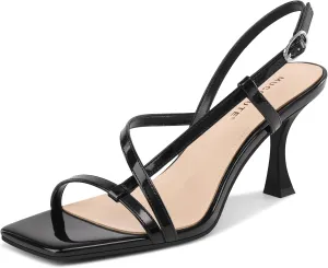 MUCCCUTE Strappy Kitten Heels for Women Square Open Toe Heeled Sandals Ankle Strap Party Prom Wedding Dressy