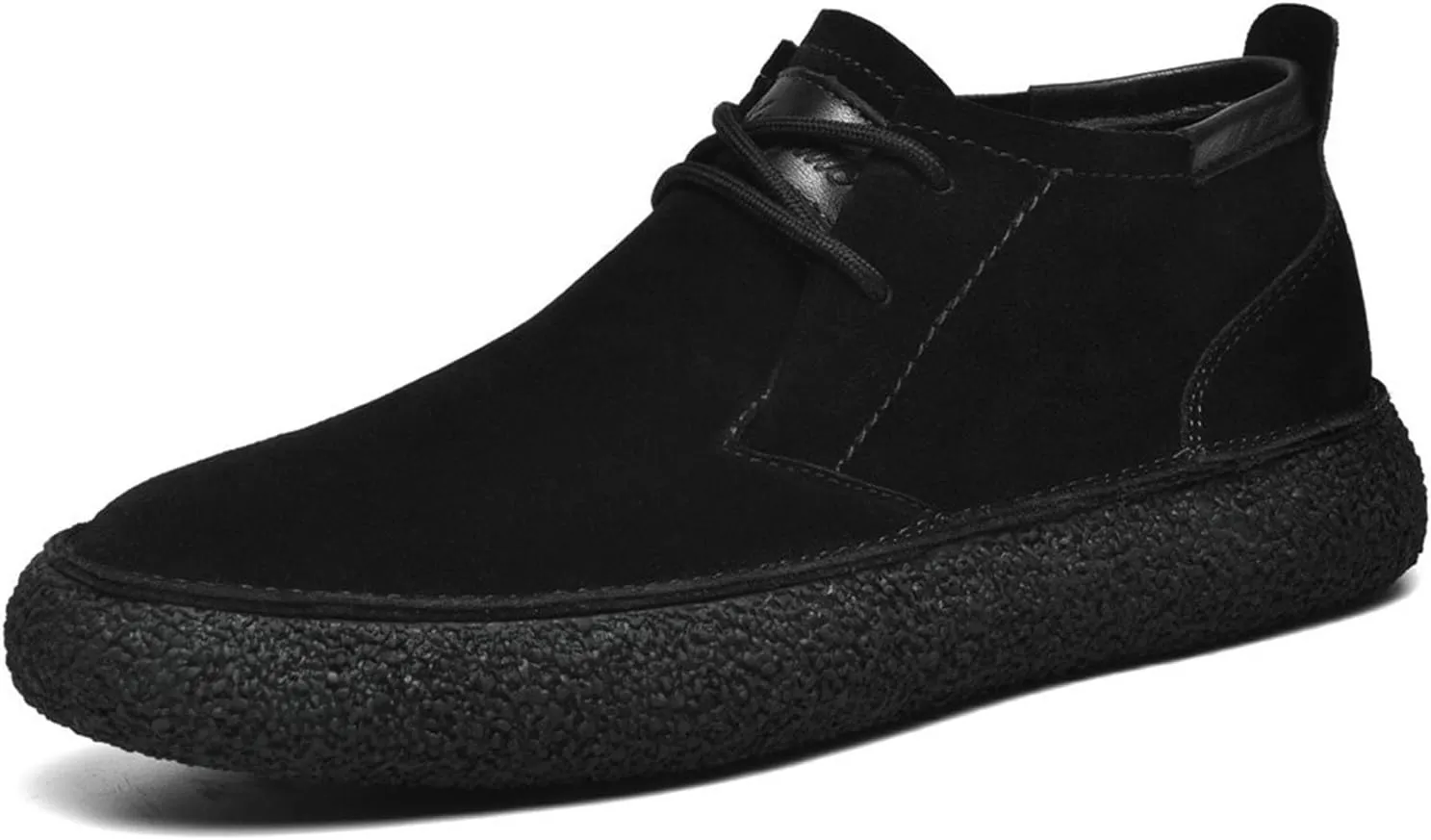 Myallfeet Men's Frosted Leather Suede Suede Mid Top Board Shoes Retro Casual Fashion Design Walking Ankle Boots Classic Non Slip Lace Up Suede Oxford Sneakers