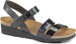NAOT Kayla Women's Sandals – 3-Strap Support with Backstrap, Cork-Latex Footbed, Arch Support – Comfortable for All-Day Walking Black Patent Leather 10-10.5 N-M US