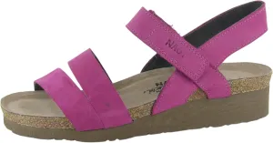 NAOT Kayla Women's Sandals – 3-Strap Support with Backstrap, Cork-Latex Footbed, Arch Support – Comfortable for All-Day Walking Pink Plum Nubuck 9-9.5 N-M US