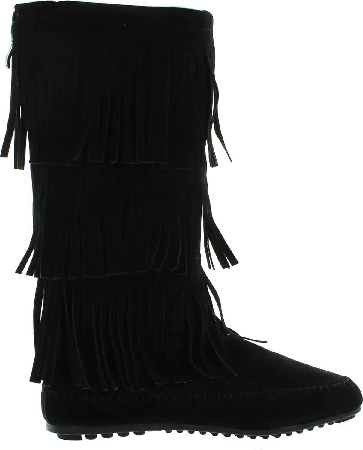Nature Breeze Womens Cherokee-03 Fringe Mocassin Faux Suede Boots