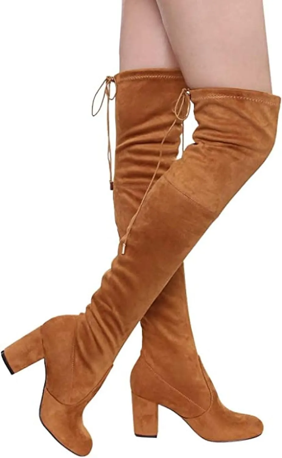 Nature Breeze Women's Thigh High Boots Stretchy Over The Knee Chunky Block Heel Boots-Bonita-20