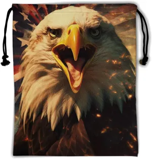 Nerxy American Flag Gymnastics Grip Bag - USA Bird Drawstring Grip Bag Adjustable Gymnastics Drawstring Pouch Water Resistant String Bag for Gym Sports Storage