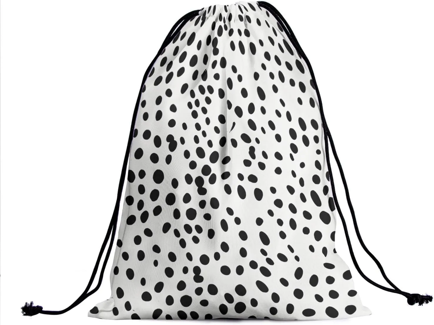Nerxy Black Dots Gymnastics Grip Bag - Polka Dot Grips Bag Animal Gym Bag for Gymnasts Animal Spots Drawstring Storage Bags Pouch Adjustable