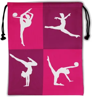 Nerxy Different Silhouette Grip Bag - Gymnastics Grips Bags Floor Exercise Gym Bag for Gymnasts Doing Gymnastics Exercises Ball Drawstring Bags Pouch Shoe Bags Adjustable Towel Bag