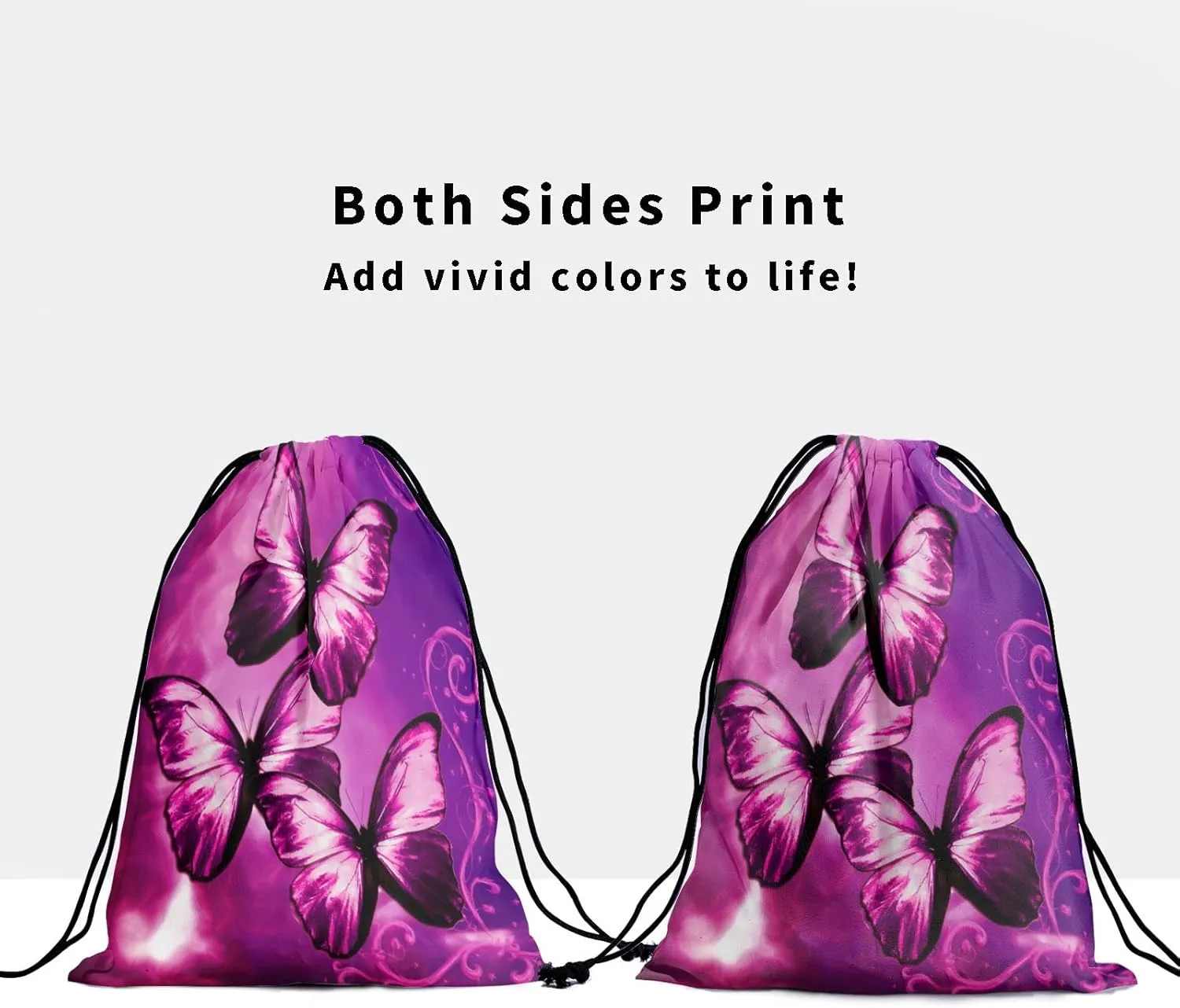 Nerxy Purple Red Butterfly Grip Bag - Pink Butterflies with Cloud Gymnastics Grips Bag Abstract Butterfly Animal Drawstring Storage Pouch