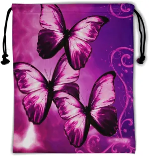 Nerxy Purple Red Butterfly Grip Bag - Pink Butterflies with Cloud Gymnastics Grips Bag Abstract Butterfly Animal Drawstring Storage Pouch
